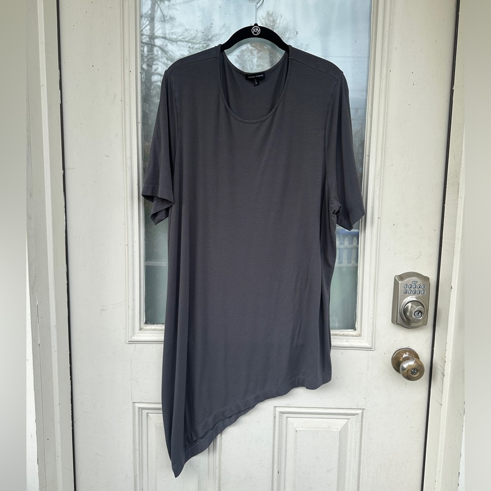 Universal Standard Liquid Jersey Slate Genevette V-Neck Top (L 22-24)